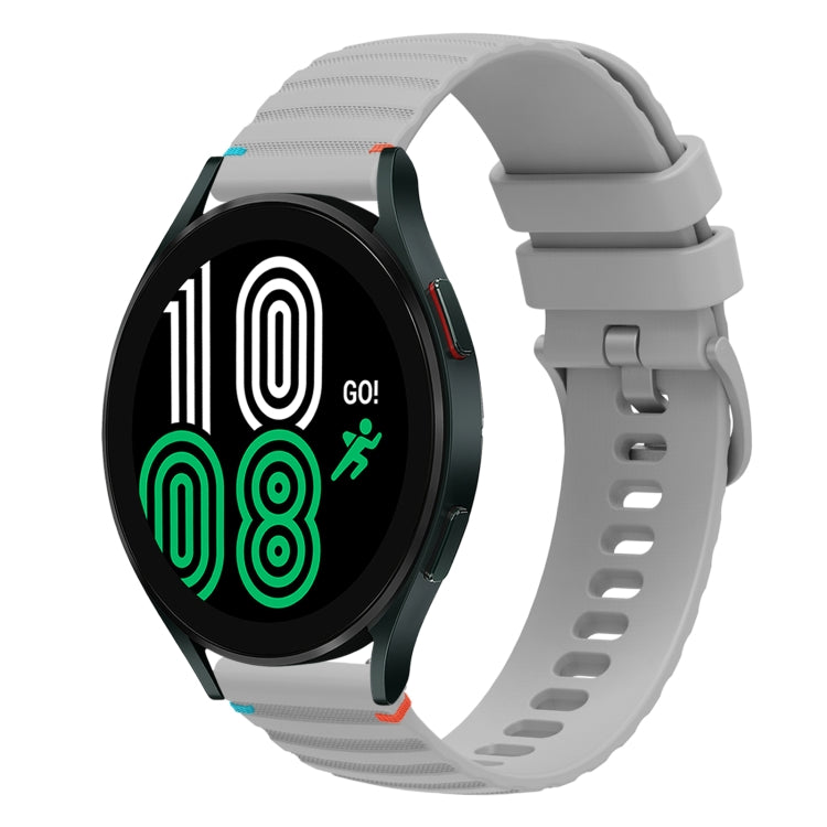 Welliges, gepunktetes, genähtes 20mm Silikon-Uhrenarmband, für Samsung Galaxy Watch 5 40 / 44mm, für Samsung Galaxy Watch 5 Pro 45mm, für Samsung Galaxy Watch 4 40 / 44mm, für Samsung Galaxy Watch 4 Classic 42 / 46mm