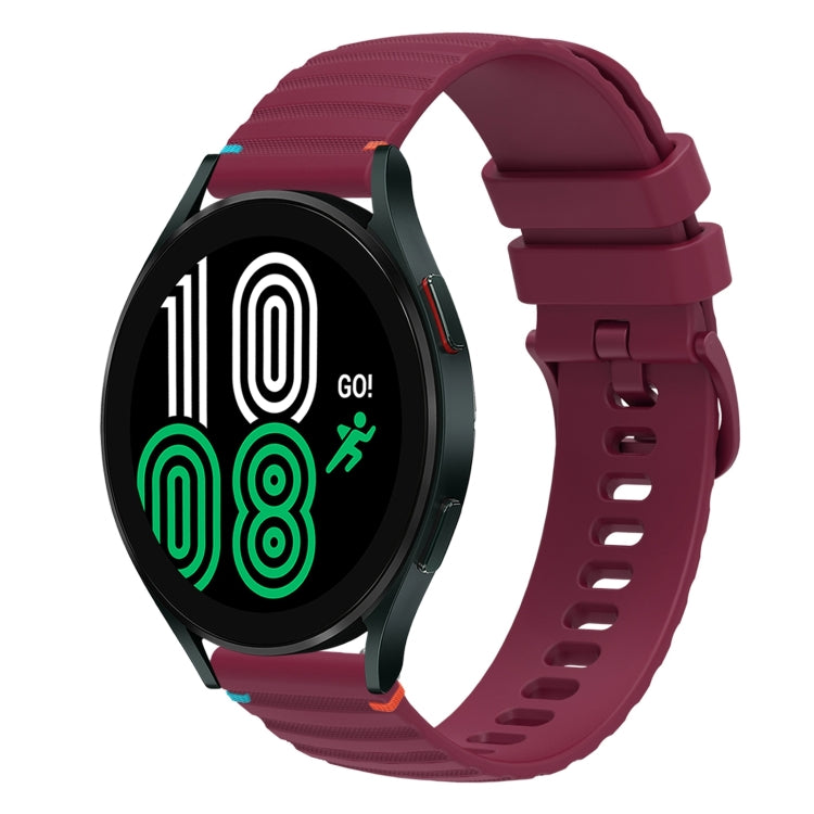 Welliges, gepunktetes, genähtes 20mm Silikon-Uhrenarmband, für Samsung Galaxy Watch 5 40 / 44mm, für Samsung Galaxy Watch 5 Pro 45mm, für Samsung Galaxy Watch 4 40 / 44mm, für Samsung Galaxy Watch 4 Classic 42 / 46mm