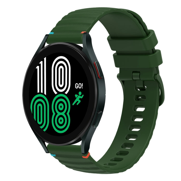 Welliges, gepunktetes, genähtes 20mm Silikon-Uhrenarmband, für Samsung Galaxy Watch 5 40 / 44mm, für Samsung Galaxy Watch 5 Pro 45mm, für Samsung Galaxy Watch 4 40 / 44mm, für Samsung Galaxy Watch 4 Classic 42 / 46mm