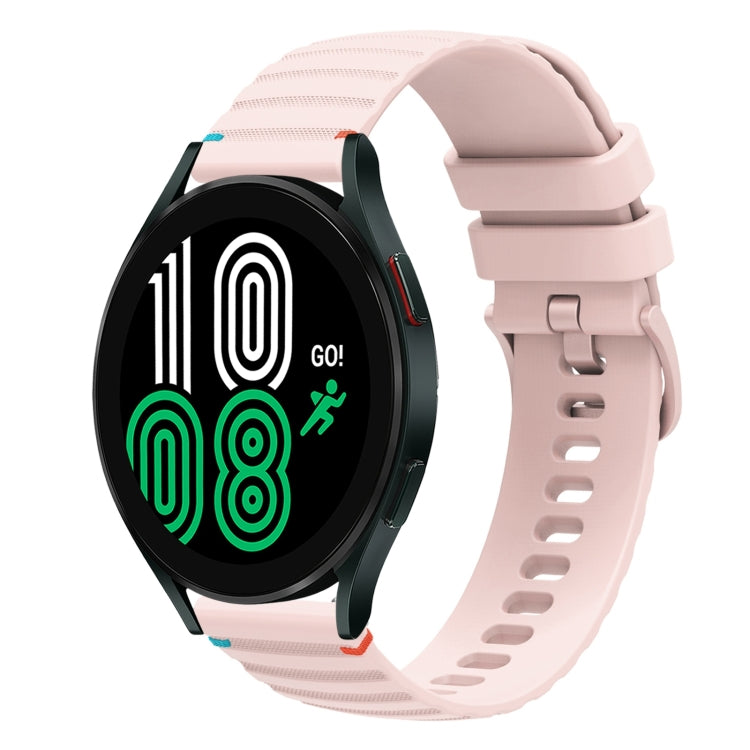 Welliges, gepunktetes, genähtes 20mm Silikon-Uhrenarmband, für Samsung Galaxy Watch 5 40 / 44mm, für Samsung Galaxy Watch 5 Pro 45mm, für Samsung Galaxy Watch 4 40 / 44mm, für Samsung Galaxy Watch 4 Classic 42 / 46mm