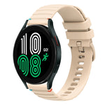 Welliges, gepunktetes, genähtes 20mm Silikon-Uhrenarmband, für Samsung Galaxy Watch 5 40 / 44mm, für Samsung Galaxy Watch 5 Pro 45mm, für Samsung Galaxy Watch 4 40 / 44mm, für Samsung Galaxy Watch 4 Classic 42 / 46mm