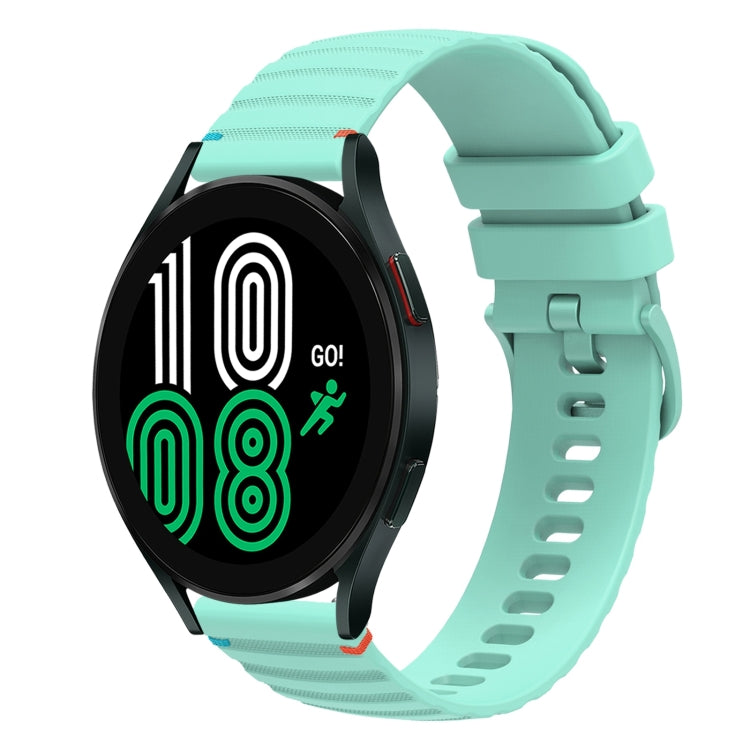 Welliges, gepunktetes, genähtes 20mm Silikon-Uhrenarmband, für Samsung Galaxy Watch 5 40 / 44mm, für Samsung Galaxy Watch 5 Pro 45mm, für Samsung Galaxy Watch 4 40 / 44mm, für Samsung Galaxy Watch 4 Classic 42 / 46mm