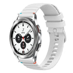 Welliges, gepunktetes, genähtes 20mm Silikon-Uhrenarmband, für Samsung Galaxy Watch 5 40 / 44mm, für Samsung Galaxy Watch 5 Pro 45mm, für Samsung Galaxy Watch 4 40 / 44mm, für Samsung Galaxy Watch 4 Classic 42 / 46mm