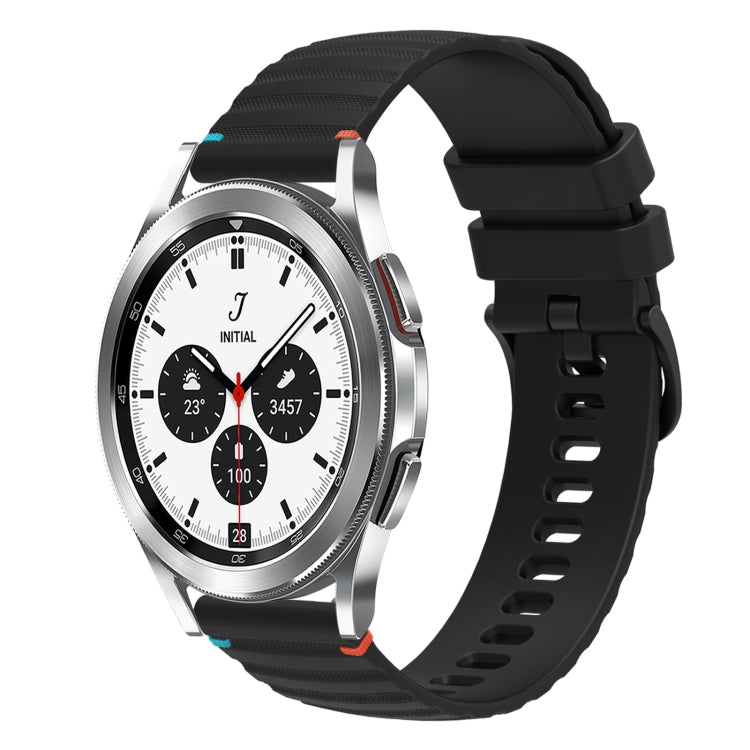 Welliges, gepunktetes, genähtes 20mm Silikon-Uhrenarmband, für Samsung Galaxy Watch 5 40 / 44mm, für Samsung Galaxy Watch 5 Pro 45mm, für Samsung Galaxy Watch 4 40 / 44mm, für Samsung Galaxy Watch 4 Classic 42 / 46mm