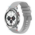 Welliges, gepunktetes, genähtes 20mm Silikon-Uhrenarmband, für Samsung Galaxy Watch 5 40 / 44mm, für Samsung Galaxy Watch 5 Pro 45mm, für Samsung Galaxy Watch 4 40 / 44mm, für Samsung Galaxy Watch 4 Classic 42 / 46mm