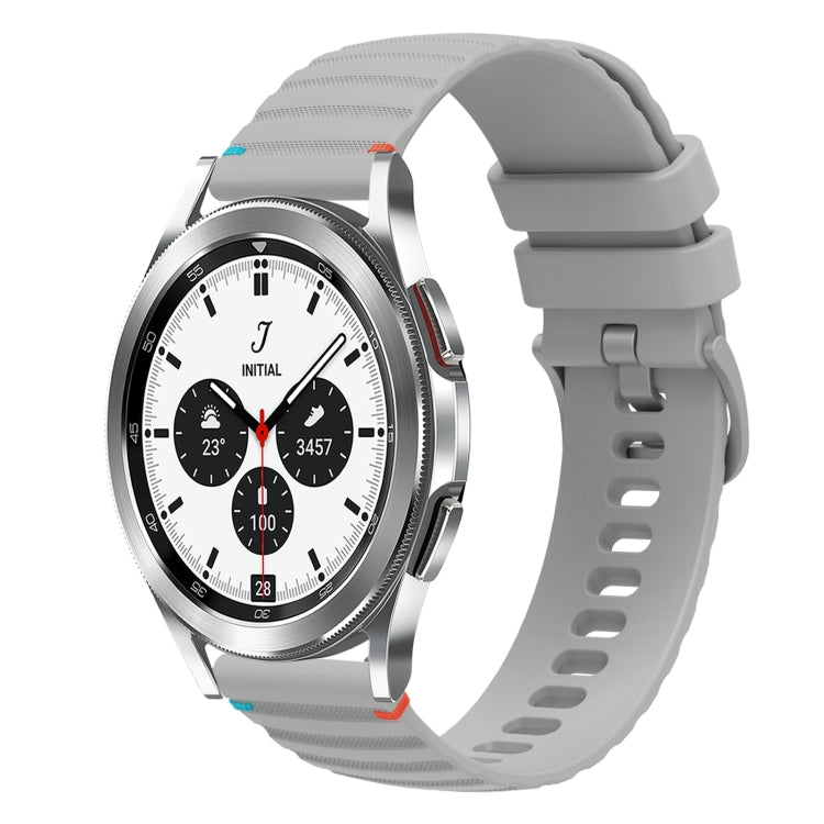 Welliges, gepunktetes, genähtes 20mm Silikon-Uhrenarmband, für Samsung Galaxy Watch 5 40 / 44mm, für Samsung Galaxy Watch 5 Pro 45mm, für Samsung Galaxy Watch 4 40 / 44mm, für Samsung Galaxy Watch 4 Classic 42 / 46mm