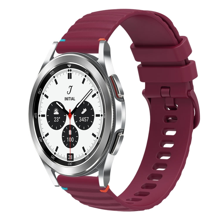 Welliges, gepunktetes, genähtes 20mm Silikon-Uhrenarmband, für Samsung Galaxy Watch 5 40 / 44mm, für Samsung Galaxy Watch 5 Pro 45mm, für Samsung Galaxy Watch 4 40 / 44mm, für Samsung Galaxy Watch 4 Classic 42 / 46mm