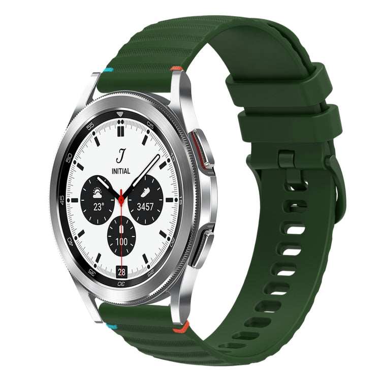 Welliges, gepunktetes, genähtes 20mm Silikon-Uhrenarmband, für Samsung Galaxy Watch 5 40 / 44mm, für Samsung Galaxy Watch 5 Pro 45mm, für Samsung Galaxy Watch 4 40 / 44mm, für Samsung Galaxy Watch 4 Classic 42 / 46mm