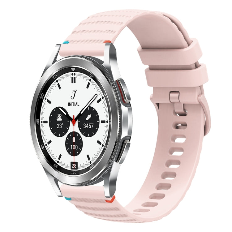 Welliges, gepunktetes, genähtes 20mm Silikon-Uhrenarmband, für Samsung Galaxy Watch 5 40 / 44mm, für Samsung Galaxy Watch 5 Pro 45mm, für Samsung Galaxy Watch 4 40 / 44mm, für Samsung Galaxy Watch 4 Classic 42 / 46mm