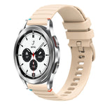 Welliges, gepunktetes, genähtes 20mm Silikon-Uhrenarmband, für Samsung Galaxy Watch 5 40 / 44mm, für Samsung Galaxy Watch 5 Pro 45mm, für Samsung Galaxy Watch 4 40 / 44mm, für Samsung Galaxy Watch 4 Classic 42 / 46mm
