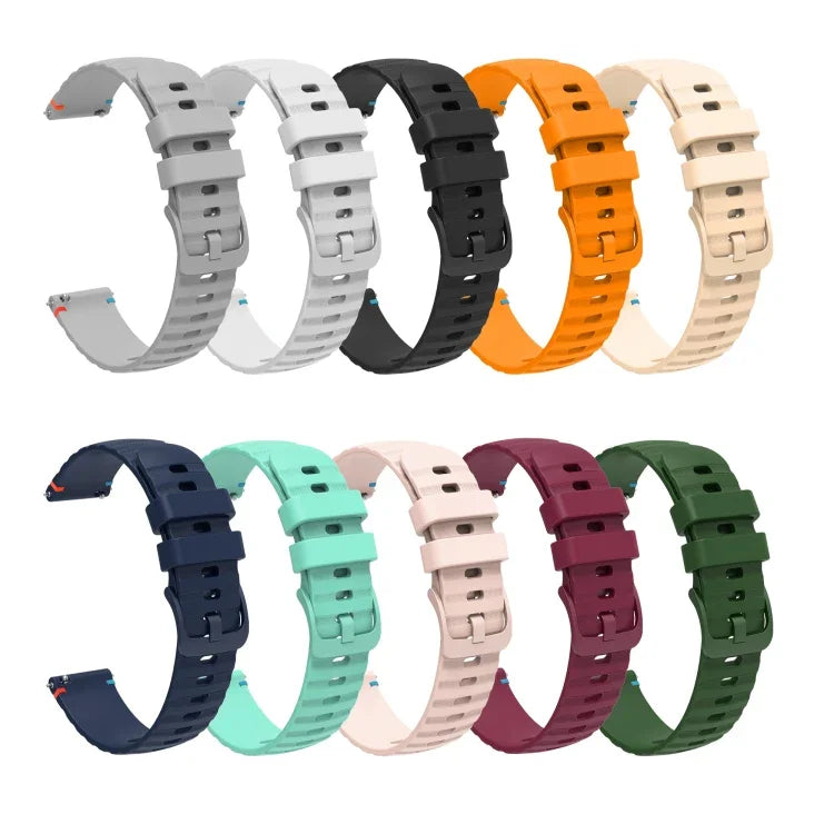 Wellenförmiges, gepunktetes, genähtes 20-mm-Silikonarmband, passend für Samsung Galaxy Watch 42 mm und Samsung Gear S2 Classic