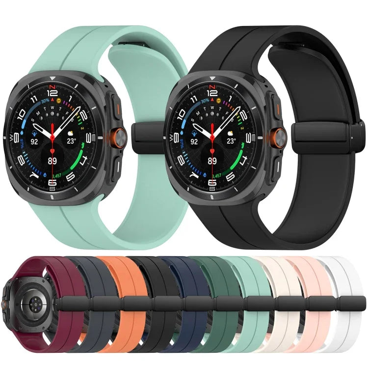 Silikonarmband im Groove-Stil mit Magnetverschluss für Samsung Galaxy Watch Ultra 47 mm
