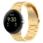 Dreireihiges Edelstahl-Uhrenarmband, passend für Google Pixel Watch 4 / Watch 3 (45 mm) und Google Pixel Watch 4 / 3 / 2 / 1 (41 mm)