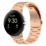 Dreireihiges Edelstahl-Uhrenarmband, passend für Google Pixel Watch 4 / Watch 3 (45 mm) und Google Pixel Watch 4 / 3 / 2 / 1 (41 mm)