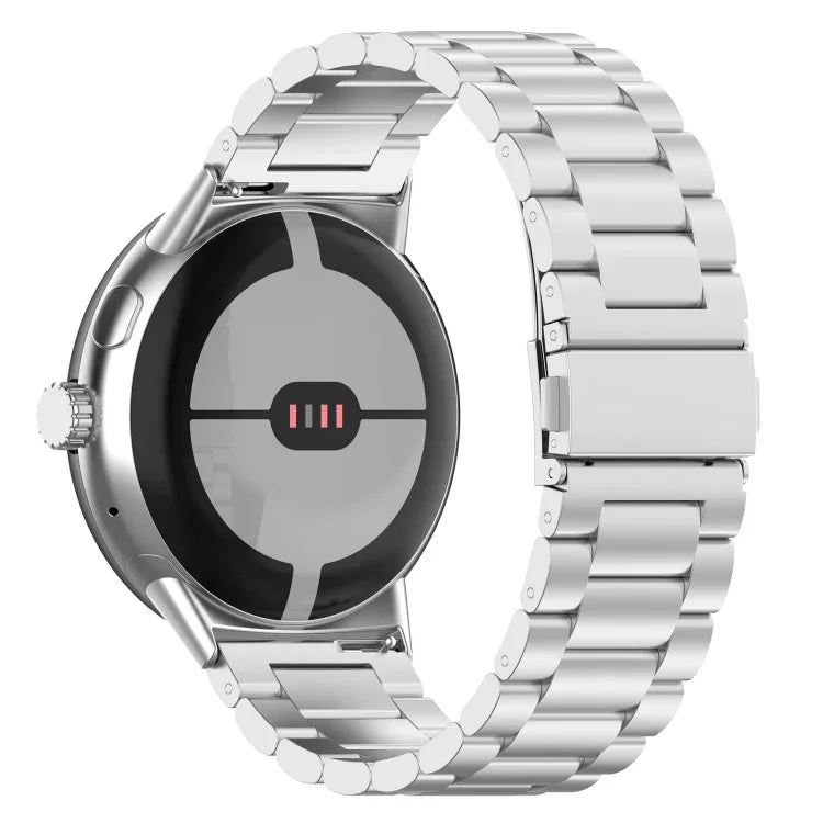 Dreireihiges Edelstahl-Uhrenarmband, passend für Google Pixel Watch 4 / Watch 3 (45 mm) und Google Pixel Watch 4 / 3 / 2 / 1 (41 mm)