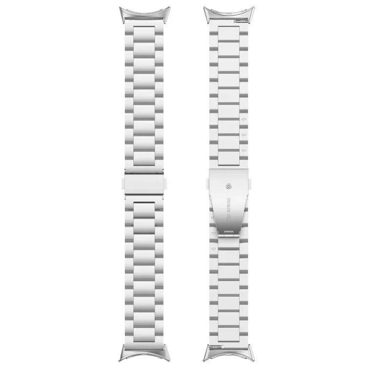 Dreireihiges Edelstahl-Uhrenarmband, passend für Google Pixel Watch 4 / Watch 3 (45 mm) und Google Pixel Watch 4 / 3 / 2 / 1 (41 mm)