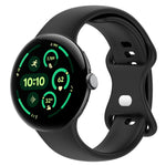 Silikon-Uhrenarmband mit Schmetterlingsschließe, einfarbig, Größe: L, für Google Pixel Watch 4 / Watch 3 (45 mm) und Google Pixel Watch 4 / 3 / 2 / 1 (41 mm)