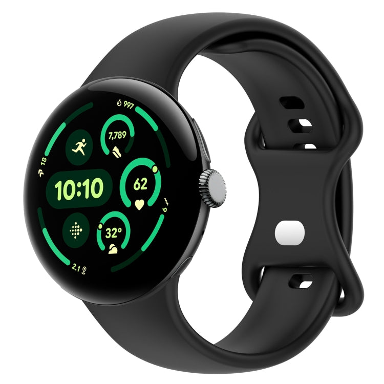 Silikon-Uhrenarmband mit Schmetterlingsschließe, einfarbig, Größe: L, für Google Pixel Watch 4 / Watch 3 (45 mm) und Google Pixel Watch 4 / 3 / 2 / 1 (41 mm)