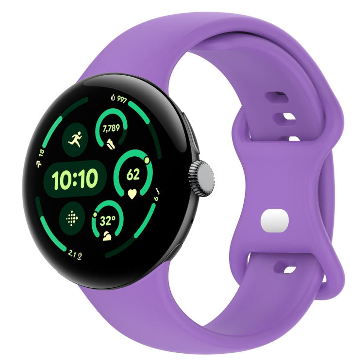 Silikon-Uhrenarmband mit Schmetterlingsschließe, einfarbig, Größe: L, für Google Pixel Watch 4 / Watch 3 (45 mm) und Google Pixel Watch 4 / 3 / 2 / 1 (41 mm)