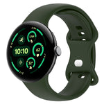 Silikon-Uhrenarmband mit Schmetterlingsschließe, einfarbig, Größe: L, für Google Pixel Watch 4 / Watch 3 (45 mm) und Google Pixel Watch 4 / 3 / 2 / 1 (41 mm)