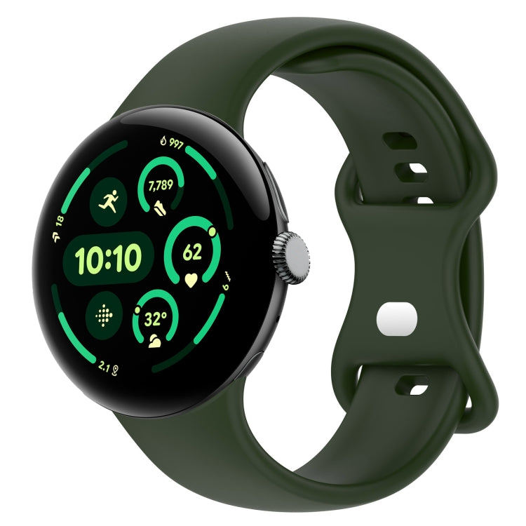 Silikon-Uhrenarmband mit Schmetterlingsschließe, einfarbig, Größe: L, für Google Pixel Watch 4 / Watch 3 (45 mm) und Google Pixel Watch 4 / 3 / 2 / 1 (41 mm)