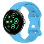Silikon-Uhrenarmband mit Schmetterlingsschließe, einfarbig, Größe: L, für Google Pixel Watch 4 / Watch 3 (45 mm) und Google Pixel Watch 4 / 3 / 2 / 1 (41 mm)