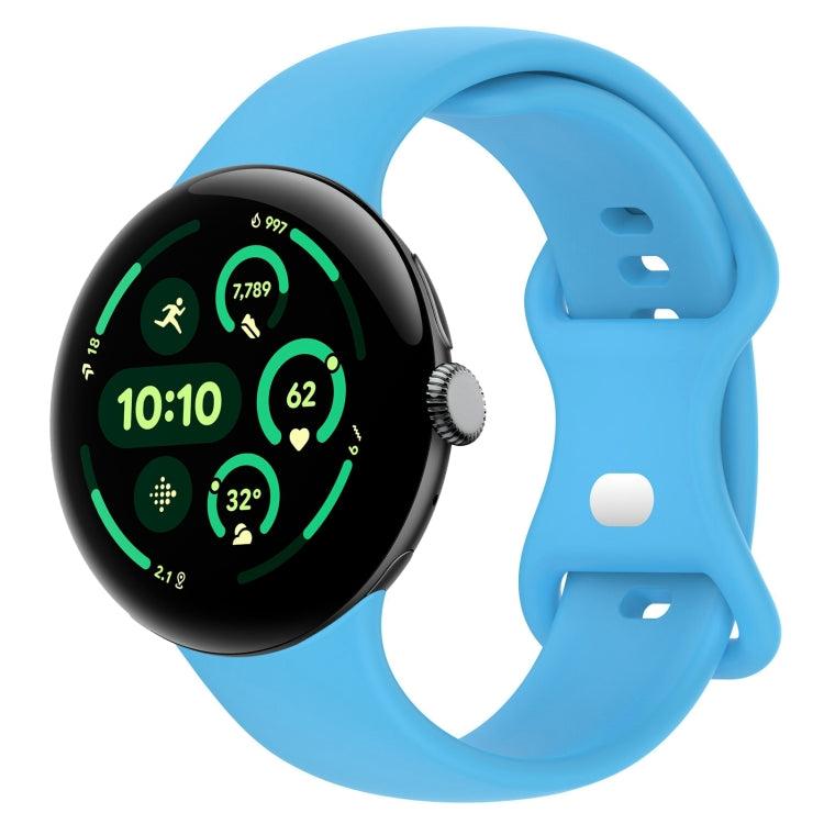 Silikon-Uhrenarmband mit Schmetterlingsschließe, einfarbig, Größe: L, für Google Pixel Watch 4 / Watch 3 (45 mm) und Google Pixel Watch 4 / 3 / 2 / 1 (41 mm)