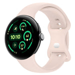 Silikon-Uhrenarmband mit Schmetterlingsschließe, einfarbig, Größe: L, für Google Pixel Watch 4 / Watch 3 (45 mm) und Google Pixel Watch 4 / 3 / 2 / 1 (41 mm)