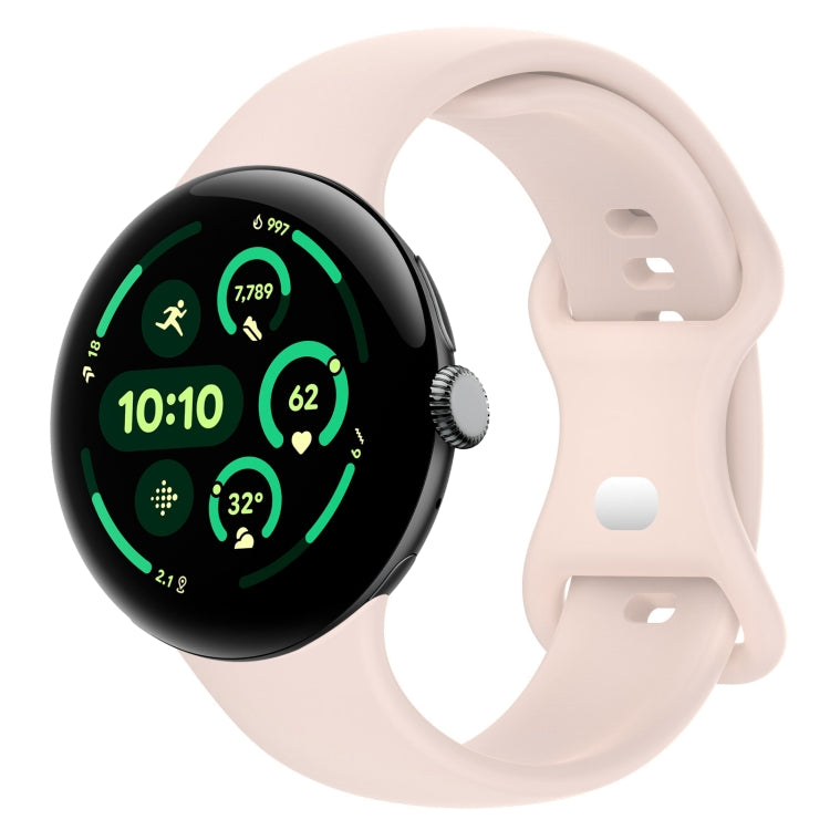 Silikon-Uhrenarmband mit Schmetterlingsschließe, einfarbig, Größe: L, für Google Pixel Watch 4 / Watch 3 (45 mm) und Google Pixel Watch 4 / 3 / 2 / 1 (41 mm)