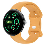 Silikon-Uhrenarmband mit Schmetterlingsschließe, einfarbig, Größe: L, für Google Pixel Watch 4 / Watch 3 (45 mm) und Google Pixel Watch 4 / 3 / 2 / 1 (41 mm)