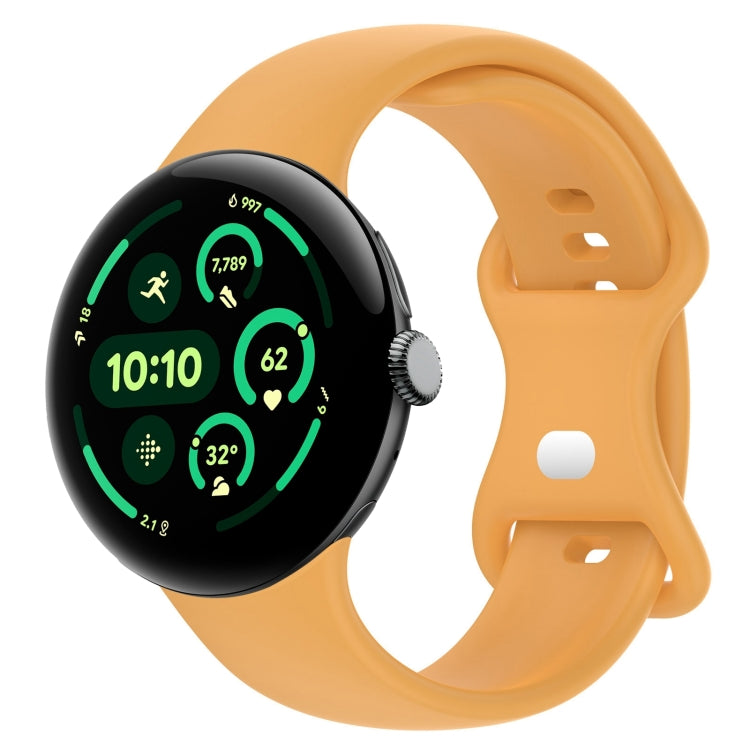 Silikon-Uhrenarmband mit Schmetterlingsschließe, einfarbig, Größe: L, für Google Pixel Watch 4 / Watch 3 (45 mm) und Google Pixel Watch 4 / 3 / 2 / 1 (41 mm)