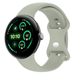 Silikon-Uhrenarmband mit Schmetterlingsschließe, einfarbig, Größe: L, für Google Pixel Watch 4 / Watch 3 (45 mm) und Google Pixel Watch 4 / 3 / 2 / 1 (41 mm)