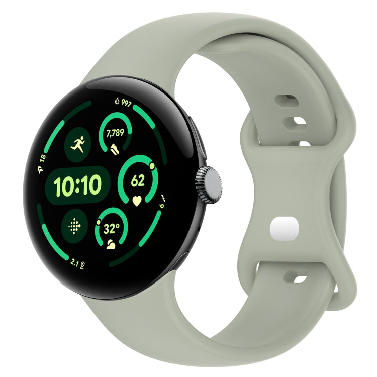 Silikon-Uhrenarmband mit Schmetterlingsschließe, einfarbig, Größe: L, für Google Pixel Watch 4 / Watch 3 (45 mm) und Google Pixel Watch 4 / 3 / 2 / 1 (41 mm)