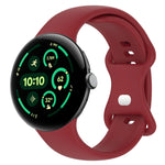 Silikon-Uhrenarmband mit Schmetterlingsschließe, einfarbig, Größe: L, für Google Pixel Watch 4 / Watch 3 (45 mm) und Google Pixel Watch 4 / 3 / 2 / 1 (41 mm)
