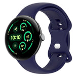 Silikon-Uhrenarmband mit Schmetterlingsschließe, einfarbig, Größe: L, für Google Pixel Watch 4 / Watch 3 (45 mm) und Google Pixel Watch 4 / 3 / 2 / 1 (41 mm)