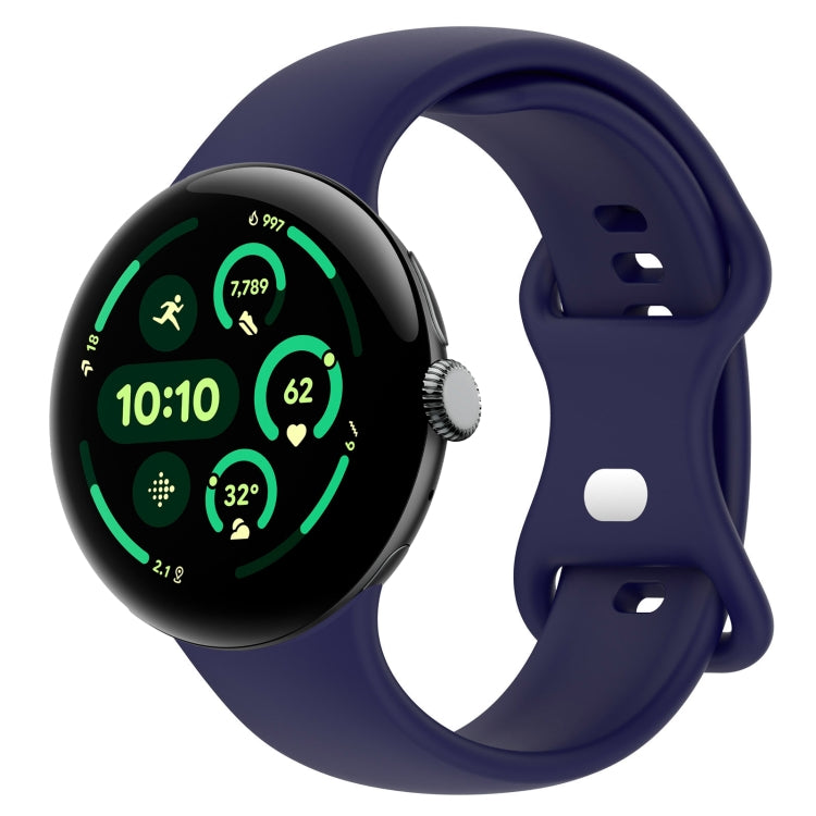Silikon-Uhrenarmband mit Schmetterlingsschließe, einfarbig, Größe: L, für Google Pixel Watch 4 / Watch 3 (45 mm) und Google Pixel Watch 4 / 3 / 2 / 1 (41 mm)