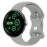 Silikon-Uhrenarmband mit Schmetterlingsschließe, einfarbig, Größe: L, für Google Pixel Watch 4 / Watch 3 (45 mm) und Google Pixel Watch 4 / 3 / 2 / 1 (41 mm)