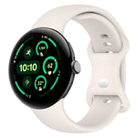 Silikon-Uhrenarmband mit Schmetterlingsschließe, einfarbig, Größe: L, für Google Pixel Watch 4 / Watch 3 (45 mm) und Google Pixel Watch 4 / 3 / 2 / 1 (41 mm)