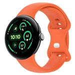 Silikon-Uhrenarmband mit Schmetterlingsschließe, einfarbig, Größe: L, für Google Pixel Watch 4 / Watch 3 (45 mm) und Google Pixel Watch 4 / 3 / 2 / 1 (41 mm)