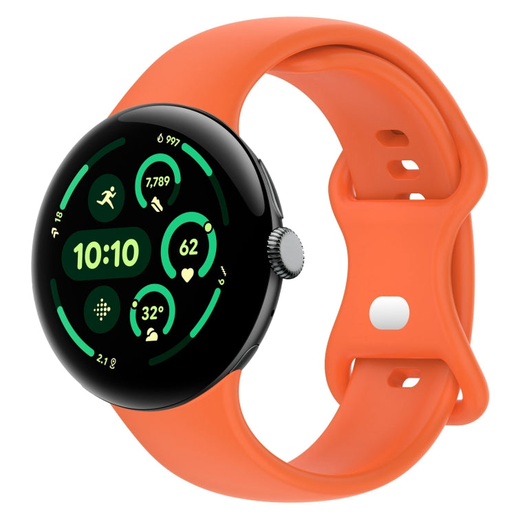 Silikon-Uhrenarmband mit Schmetterlingsschließe, einfarbig, Größe: L, für Google Pixel Watch 4 / Watch 3 (45 mm) und Google Pixel Watch 4 / 3 / 2 / 1 (41 mm)