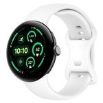 Silikon-Uhrenarmband mit Schmetterlingsschließe, einfarbig, Größe: L, für Google Pixel Watch 4 / Watch 3 (45 mm) und Google Pixel Watch 4 / 3 / 2 / 1 (41 mm)