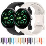 Silikon-Uhrenarmband mit Schmetterlingsschließe, einfarbig, Größe: L, für Google Pixel Watch 4 / Watch 3 (45 mm) und Google Pixel Watch 4 / 3 / 2 / 1 (41 mm)
