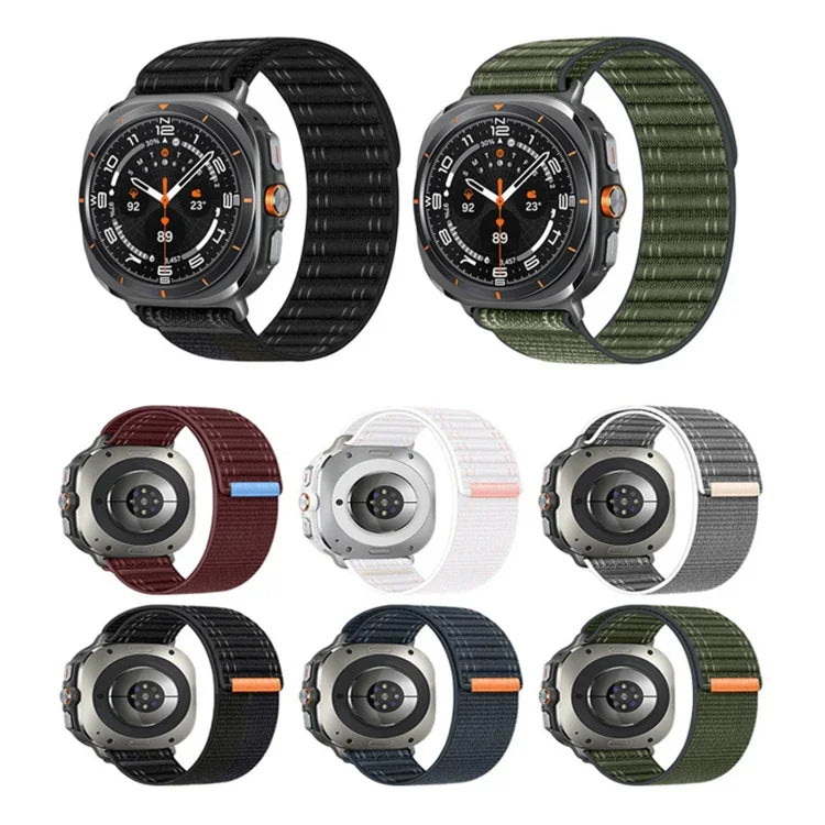Armband aus Nylon mit Klettverschluss und Meereswellenmuster für Samsung Galaxy Watch Ultra 47 mm / Ultra 2025