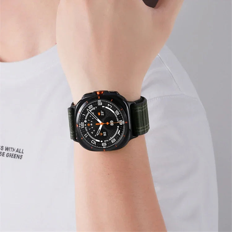 Armband aus Nylon mit Klettverschluss und Meereswellenmuster für Samsung Galaxy Watch Ultra 47 mm / Ultra 2025