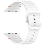 Genarbtes Silikonarmband mit Nähten, für Apple Watch SE 2022 40mm, für Apple Watch SE 2022 44mm, für Apple Watch Series 7 41mm, für Apple Watch Series 7 45mm