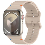 Genarbtes Silikonarmband mit Nähten, für Apple Watch SE 2022 40mm, für Apple Watch SE 2022 44mm, für Apple Watch Series 7 41mm, für Apple Watch Series 7 45mm