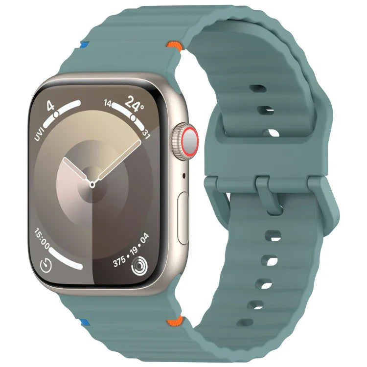 Genarbtes Silikonarmband mit Nähten, für Apple Watch SE 2022 40mm, für Apple Watch SE 2022 44mm, für Apple Watch Series 7 41mm, für Apple Watch Series 7 45mm