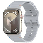 Genarbtes Silikonarmband mit Nähten, für Apple Watch SE 2022 40mm, für Apple Watch SE 2022 44mm, für Apple Watch Series 7 41mm, für Apple Watch Series 7 45mm