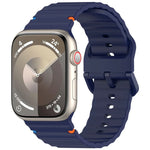Genarbtes Silikonarmband mit Nähten, für Apple Watch SE 2022 40mm, für Apple Watch SE 2022 44mm, für Apple Watch Series 7 41mm, für Apple Watch Series 7 45mm