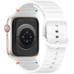 Gewelltes genähtes Silikonarmband, Für Apple Watch Series 4 44mm, Für Apple Watch Series 4 40mm, Für Apple Watch Series 3 38mm, Für Apple Watch Series 3 42mm